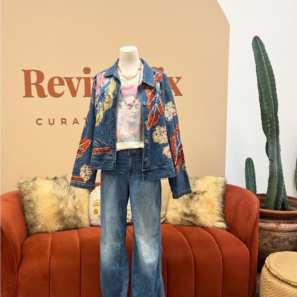 Floral Denim vintage Jacket